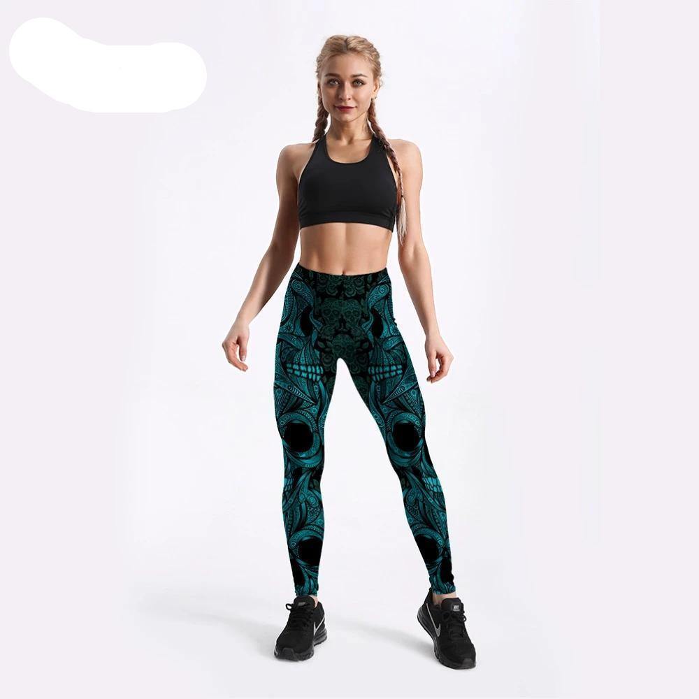 Calça Legging Cintura Alta Green Skull - Penny Lane