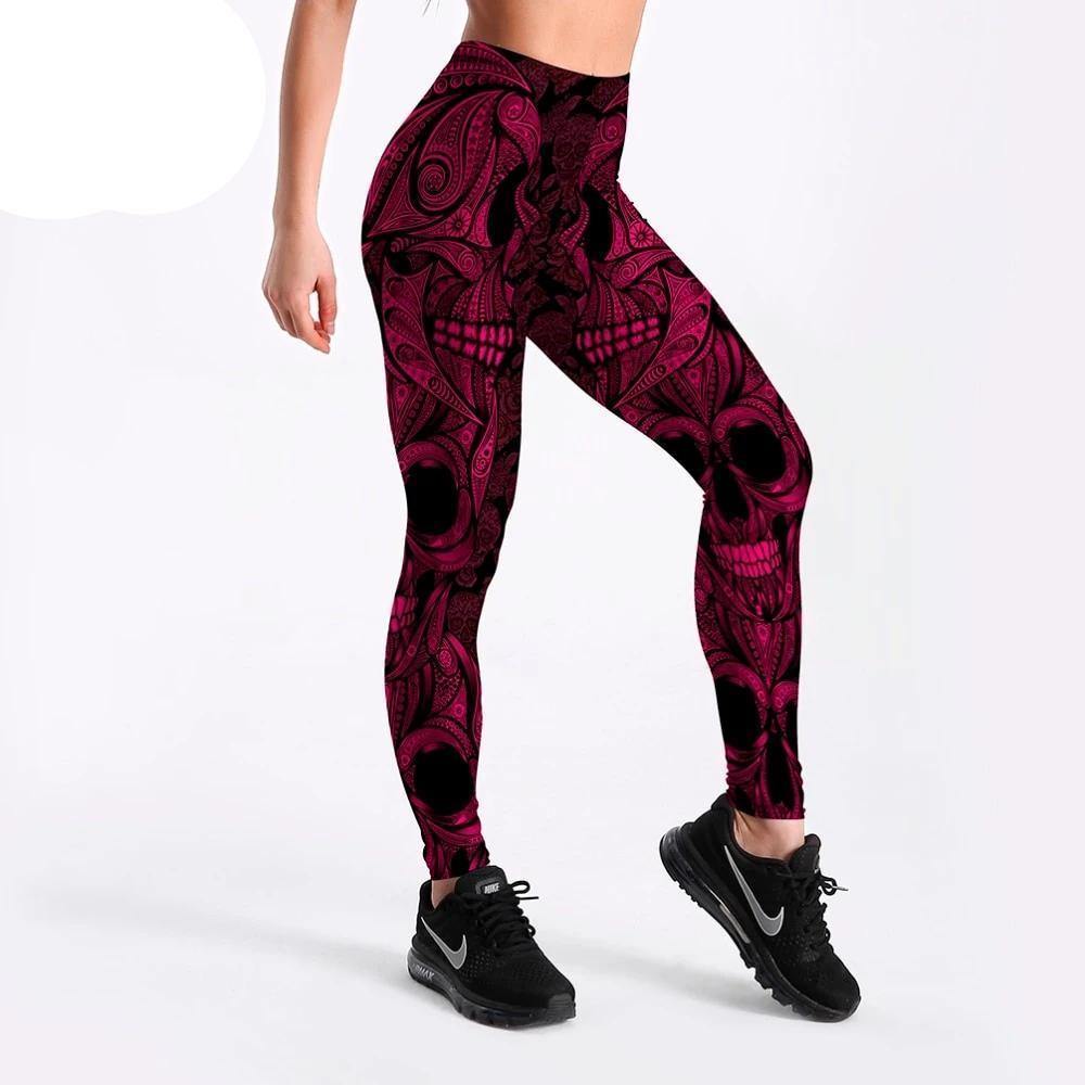 Calça Legging Cintura Alta Pink Skull - Penny Lane