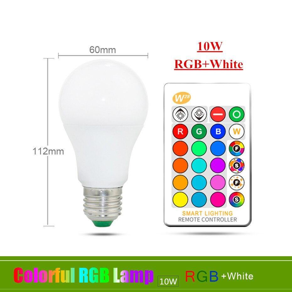 Lâmpada LED 10W RGB - Controle Remoto