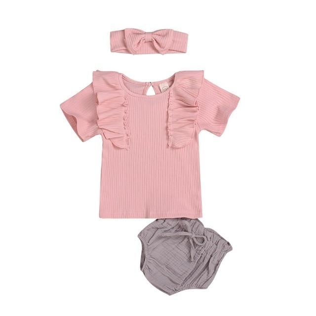 Conjunto 3 Peças Summer Style - Tamanhos de 0 a 2 anos