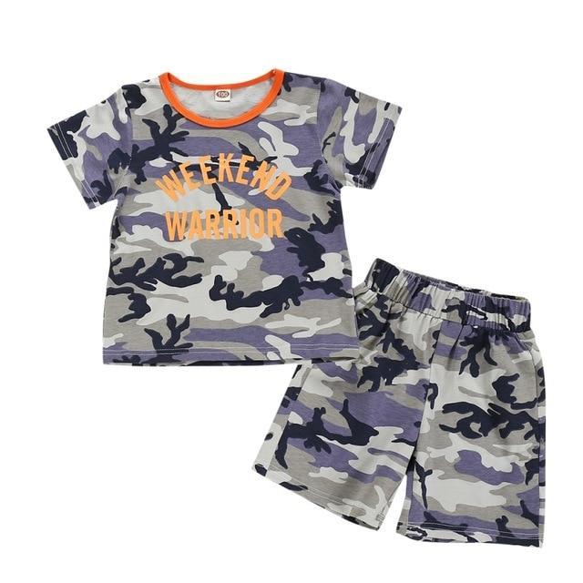 Conjunto Boy Militar Camuflado - Tamanhos de 6 meses a 5 anos