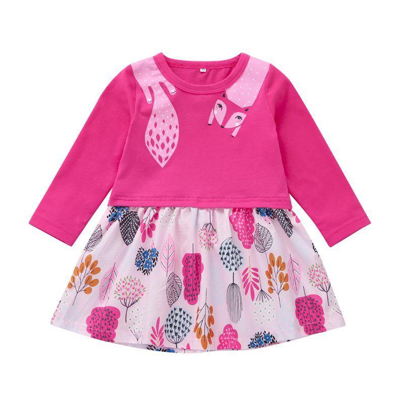 Vestido Raposinha Cute - Tamanhos de 6 meses a 4 anos