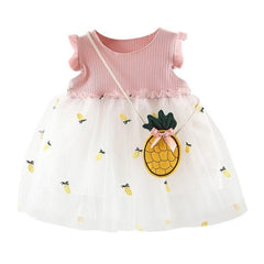 Vestido Casual Abacaxi Cute - Tamanhos de 6 meses a 3 anos